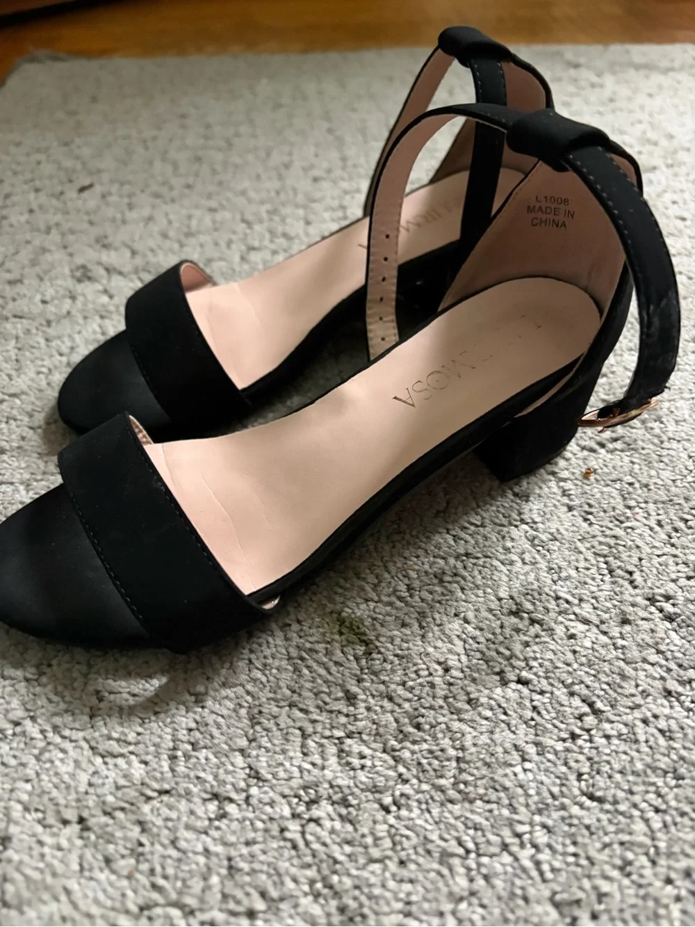 Girls Open Toe Heeled Shoes Size 1